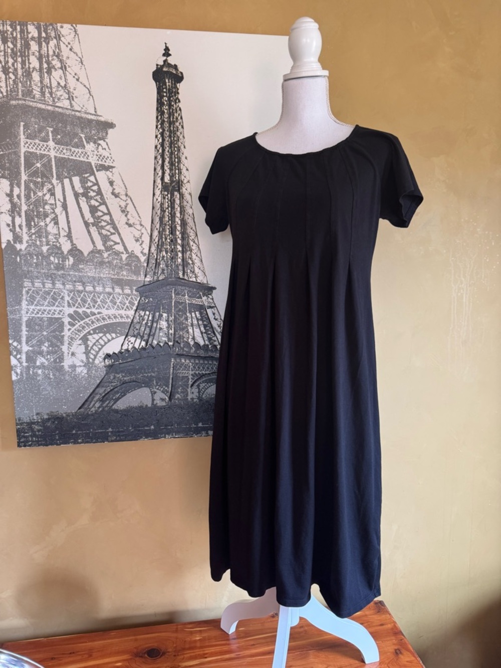 J. Jill Black Short-Sleeve Midi Dress